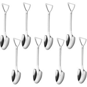Inovra - Set van 8 Roestvrijstalen Dessertlepel Schepjes - Zilver - Party en Keuken Accessoire