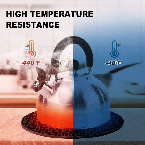 Jhubers Goods -Plus - 4 stuks grote hittebestendige siliconen onderzetters voor potten en pannen - Keuken accessoires - Antislip design - Zwart - Extra dik.