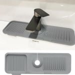 Kraanmat met spatbescherming - Kraanmat - Keuken spatbescherming accessoire - Voedselveilige siliconen - Lichtgrijs