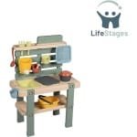 LifeStages - Modderkeuken - Modderkeuken-Speelset voor in de Keuken - Buitenkrukje - 11 Accessoires - UV-Bestendig - Gerecycled Materiaal - Vanaf 3 Jaar