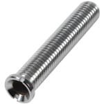 M12 x 70 mm spoelbakschroef voor keuken - messing - zilver - zeefkorfventielen - wastafel accessoire