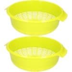 Plasticforte keuken vergiet - 2x - groen - 27 x 23 x 9 cm - Laag model - kunststof - keuken accessoires