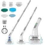 QPFO® Elektrische 7-in-1 Centrifuge Schrobber - Krachtige Reinigingsborstel 420 RPM - Badborstel met Twee Snelheden en Verlengarm voor Keuken, Auto en Tegels