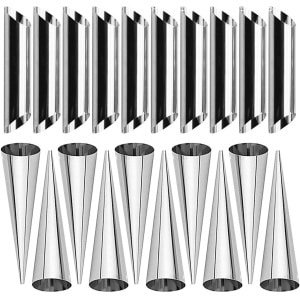 RVS Cannoli Mold Set - 20 Stuks voor Crème Roll en Croissant - Tubulaire Vorm - Keuken Gereedschap Mold - DIY Bakken Accessoires