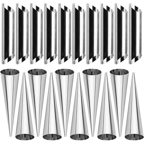 RVS Cannoli Mold Set - 20 Stuks voor Crème Roll en Croissant - Tubulaire Vorm - Keuken Gereedschap Mold - DIY Bakken Accessoires