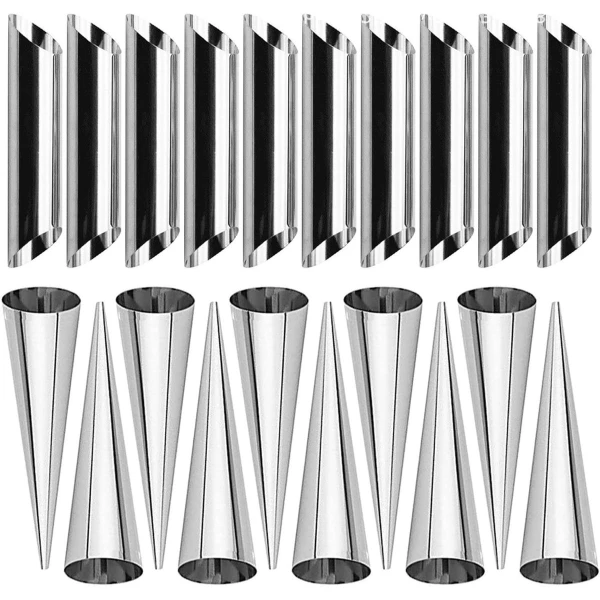 RVS Cannoli Mold Set - 20 Stuks voor Crème Roll en Croissant - Tubulaire Vorm - Keuken Gereedschap Mold - DIY Bakken Accessoires