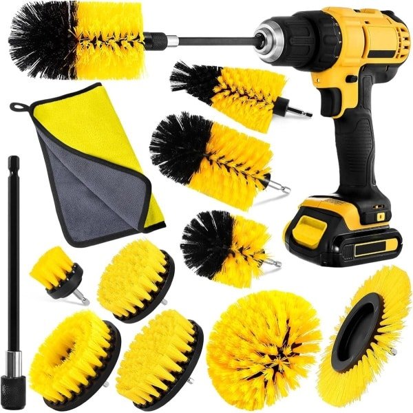 Reinigingsborstel Set van 10 - Voor Elektrische Boormachines, Keuken, Auto en Badkamer - Inclusief Diverse Borstels en Accessoires