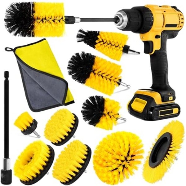 Reinigingsborstel Set voor Elektrische Boormachine - 12-delige Set voor Keuken, Auto en Badkamer