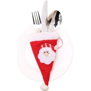 Servies Houder Muts Kerstman| Kerstman bestekhouder | Kerst Decoratie | Woondecoratie | Accessoires Keuken Servies Holde | Voor Kersttafel