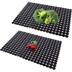 Set van 2 decoratieve gootsteenmatten 30 x 40 cm - PVC - Op maat te snijden - Spoelbak beschermmat - Afdruipmat - Keuken gootsteen accessoires - Duurzaam PVC materiaal