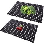 Set van 2 decoratieve gootsteenmatten 30 x 40 cm - PVC - Op maat te snijden - Spoelbak beschermmat - Afdruipmat - Voor gootsteen - Keuken accessoires