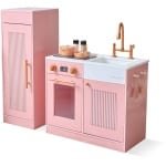 Teamson Kids Keuken Little Chef Chester perzik met koelkast, fornuis, 12 accessoires, planken en haken, bevordert creativiteit en organisatie
