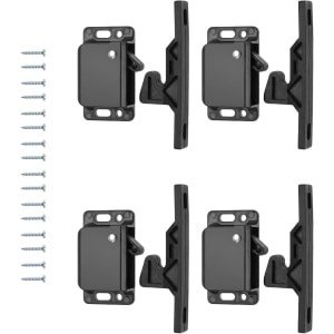 Thelau - Lade- en Kastdeur Accessoires - 4 Stuks - Zwart - Push-to-Close - Voor Thuis, Camper, Caravan - Keuken, Kantoor, Slaapkamer