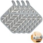 Thelau - Pannenlappen van Katoen, 4 Stuks, Hittebestendig, 17 x 17 cm, Keuken Accessoires voor Oven en Bakken - Zwart