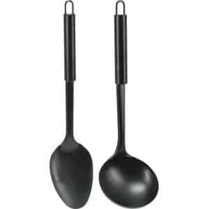 kook/keuken gerei - set van 2x stuks - zwart - RVS - keuken/kook accessoires