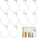 10 Pcs Kledinghangers voor Sjaalringen - Sjaalhouder voor Hoeden - Riemhouder - Sjaalhanger - Opberging van Sjaals in de Kledingkast - Accessoires voor Keuken en Woonkamer - Kledinglijn