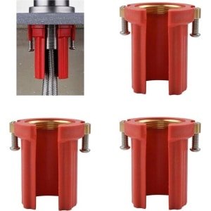 3 stuks ABS kraan zekeringsmoeren - anti-losraken borgmoeren - keuken kraan bevestigings accessoires (rood)