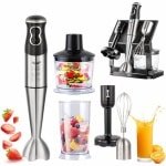 5-in-1 elektrische staafmixer voor keuken, inclusief pureerstaaf, garde, hakmolen en beker