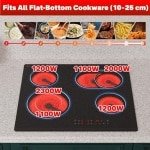 60 cm elektrische kookplaat met 4 branders, keramische infrarood kookplaat voor een efficiënte keuken