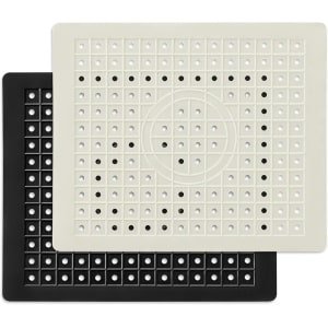 Afdruipmat - 2 stuks - Afvoerpad - Gootsteenmat - Siliconen mat - Met ophanggat - Accessoires voor aanrecht - Donkergrijs - Herbruikbaar & Waterdicht - Voor Bad, Keuken & Doucheput - 31 x 26 CM - Zwart, wit