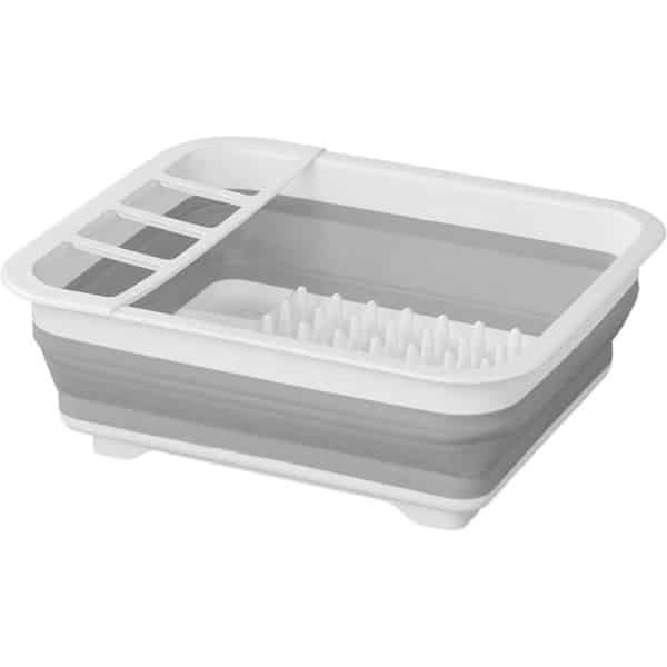 Afdruiprek/druiprek/bestekrek/bordenrek opvouwbaar/inklapbaar 36 x 31 cm - Camping/reis/keuken accessoires