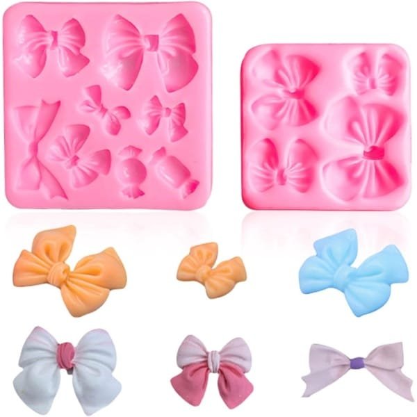Allecto Plus - Set van 2 roze siliconen vlinder vormen voor fondant en chocolade - hittebestendig - veelzijdig voor taart- en feestontwerpen - keuken accessoire.