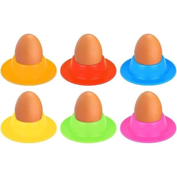 Allecto Premium - Siliconen Eierdopjes Set - 6 stuks met Dienblad - Keuken Eierdopjes voor Gekookte Eieren - Ontbijt Accessoires