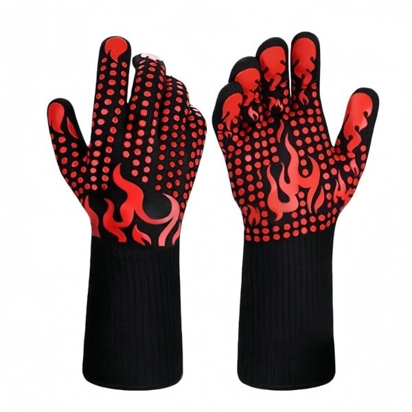 BBQ Handschoenen -Ovenwanten- BBQ accessoires-Antislip siliconen -Hittebestendig - Geschikt voor keuken, koken, bakken, lassen, snijden Waterdicht, brandwerend-Een paar