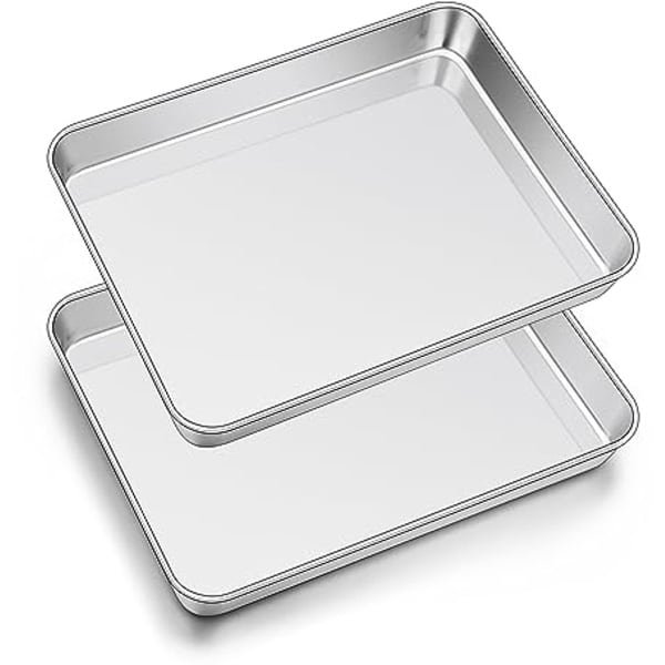 Bakplaat Set van 2 - Roestvrijstalen Rechthoekige Bak- en Ovenplaat - Digitale Keuken Accessoire voor Gezond Koken