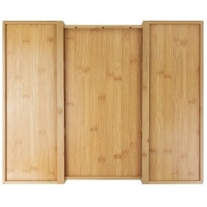 Bestekbak - Lade Organizer - Uitschuifbare Keukenlade - Houten Opbergvak - Ladeverdeler - Bestekhouder - Insteekkast Organizer - Opbergdoos Make-up - Speelgoedverdeler - Multifunctioneel Lade-inzetstuk - Keuken Accessoire - Duurzaam Hout