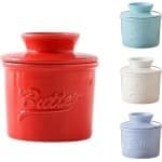 Boterbel Rood - Botervloot - Boterpot - Watergekoelde Botervloot Met Waterlijn - Keramische Boterbel Voor Smeerbare Boter - Cadeau Voor De Keuken - Keuken Accessoires - Keuken Tools - Franse Botervloot - Butter Bell