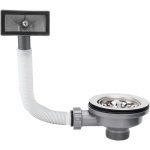 CSGoods - Keuken gootsteen kom type afvoerzeef met overloop, roestvrijstalen afvoerset, keukenspoelbak accessoires