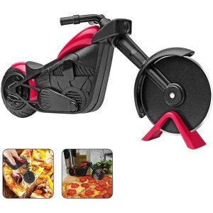 CSGoods - Motorfiets Pizza Snijder van Roestvrij Staal voor Pizza - Creatief Keukengereedschap - Leuke Keuken Accessoire