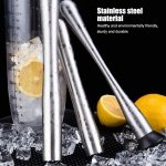 Cocktail Muddler RVS Fruit Muddle Stamper - Bar Accessoires Keuken en Bar Tool - Set van 2 .