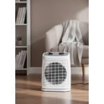 Compacte Oscillerende Elektrische Ventilatorkachel WarmBreeze 2000W - Thermostaat & 2 Warmtestanden - Voor Badkamer, Keuken & Garage - Altameubel