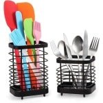 Dual-use Utensil Holder - Rvs Bestekhouder - Afwasbak Organizer - Keuken Accessoires