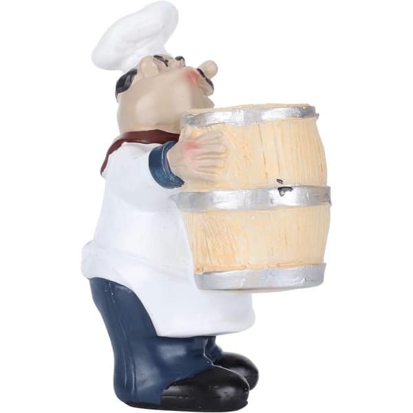 E-Ambar - Beeldje Chef Standbeeld Tandenstoker Houder - Restaurant Tafelblad Decoratie - Keuken Accessoire