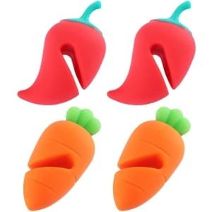 E-Ambar - Siliconen Pot Deksel Lifters Set van 4 Stuks voor Stoom Afvoer en Spill Proof - Keuken Accessoires Pot Deksel Houder