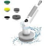 Elektrische Reinigingsborstel met Verwisselbare Koppen en 2 Reinigingsmodi voor Badkamer, Keuken en Auto