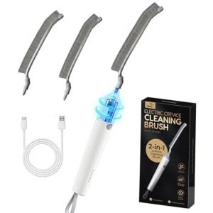 Elektrische Reinigingsborstel voor Spleten - Multifunctionele V-vormige Borstel met 3 Snelheden en LED Licht voor Thuis, Keuken, Badkamer en Auto