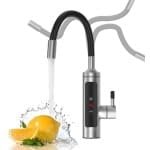 Elektrische Warmwaterkraan 3000W met LCD Temperatuurweergave - Roestvrij Staal, Draaibaar voor Keuken en Badkamer