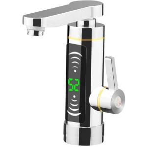 Elektrische kraan met doorstroomwaterverwarmer, 360° draaibare kraan met LED-temperatuurweergave, elektrische verwarmingskraan voor keuken, badkamer