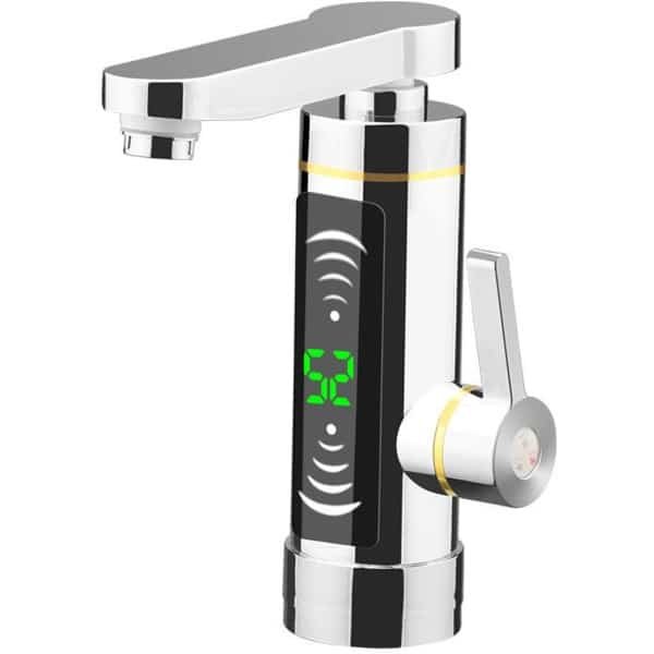 Elektrische kraan met doorstroomwaterverwarmer, 360° draaibare kraan met LED-temperatuurweergave, elektrische verwarmingskraan voor keuken, badkamer