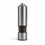 Elektrische pepermolen 22 cm - RVS peper en zoutmolen - instelbare maalgraad en keramisch maalwerk - LED licht en éénhandige bediening - stille navulbare molen voor dagelijks koken en tafelen in de keuken