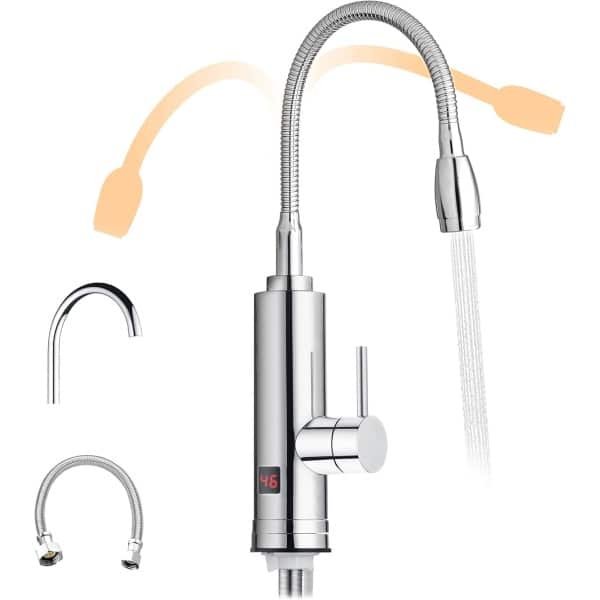 Elektrische waterkraan met doorstroomboiler voor keuken, tuin, en badkamer