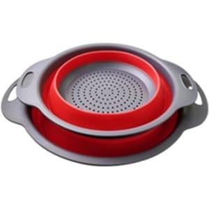 Foldable Strainer Set - 2 Pieces - Keuken Silicone Collapsible - Colander - Pasta Strainer - Afwas Kom - Fruit - Groenten - Keuken Accessoires