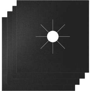 Gasfornuis beschermers - 4 Stuks - Zwart Keuken Accessoires - Bescherming - Beschermfolie Oven