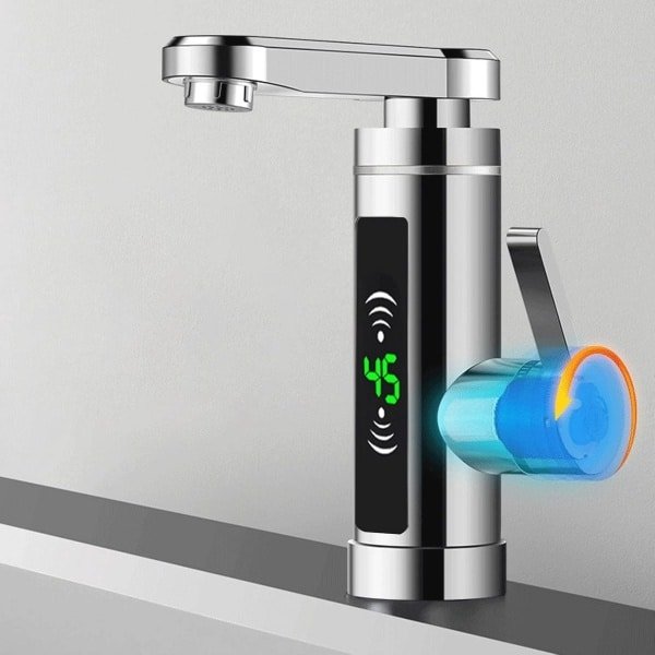 Gezellige Elektrische Waterkraan 3 kW - Direct Warm Armatuur met Temperatuurweergave voor Badkamer en Keuken