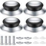 Green Glow - 4 Stuks Hittebestendige Potdeksel Handgrepen, RVS Keuken Accessoire Set met Schroeven