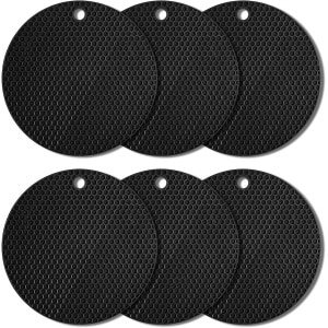 Green Glow - 6 Stuks Hittebestendige Onderzetters - Antislip Siliconen Matten voor Hete Gerechten - Keuken Accessoires